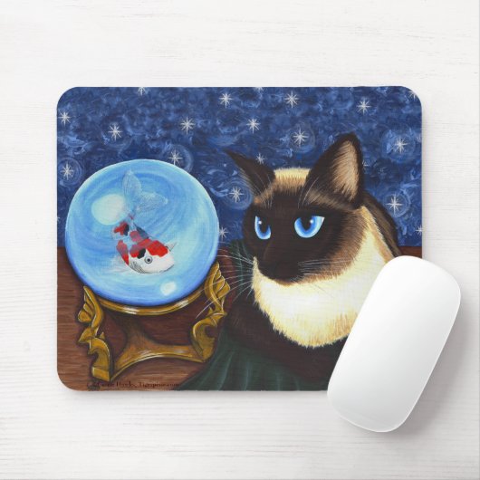 Siamesische Katzen-Kristallball Koi Mousepad (Mit Mouse)