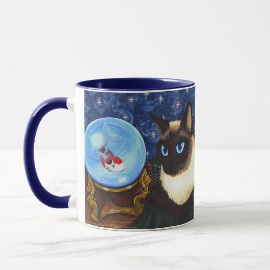 Siamesische Katzen-Kristallball Koi Tasse (Links)