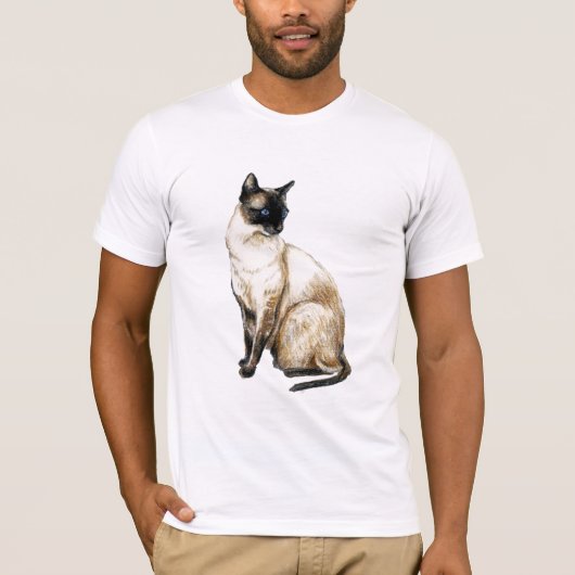 "Siamesische Katzen-" Kunst-Shirt T-Shirt (Vorderseite)
