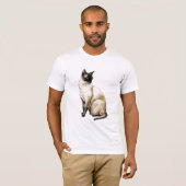 "Siamesische Katzen-" Kunst-Shirt T-Shirt (Vorne ganz)