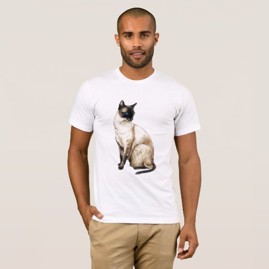 "Siamesische Katzen-" Kunst-Shirt T-Shirt (Vorne ganz)