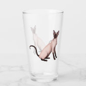 Siamesische Katzen-Kunst-Trommel-Trinkglas Glas (Rückseite)