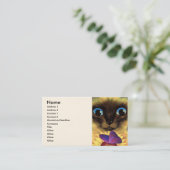 Siamesische Katzen-Malerei mit dem Schmetterling - Visitenkarte (Stehend Vorderseite)