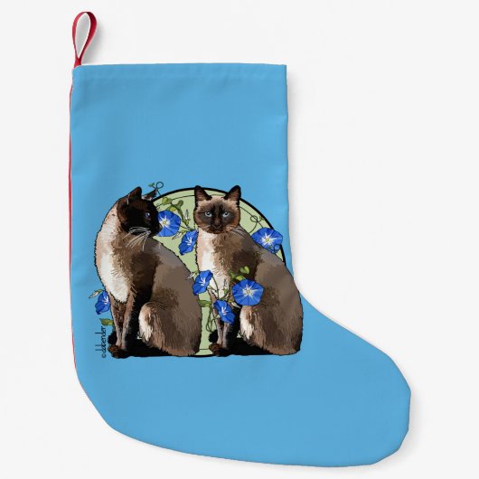 Siamesische Katzen mit Winden Kleiner Weihnachtsstrumpf (Vorderseite)
