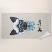 Siamesische Katzen-Mode Smart | addieren Ihren Strandtuch (Vorderseite)