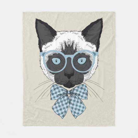 Siamesische Katzen-Mode Smart Fleecedecke (Vorderseite)
