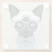 Siamesische Katzen-Mode Smart Glasuntersetzer (Rückseite)