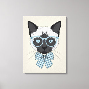 Siamesische Katzen-Mode Smart Leinwanddruck