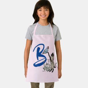 Siamesische Katzen Schmetterling Monogramm Anfangs Schürze