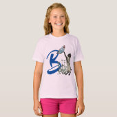 Siamesische Katzen-Schmetterling-Süßes-Monogramm A T-Shirt (Vorne ganz)