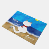 Siamesische Katzen-Strand-Thema-Abwischen Ihre Fußmatte (Schrägansicht)