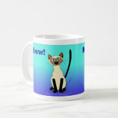 Siamesische Katzen-Tasse (blau) Kaffeetasse (Vorderseite Links)