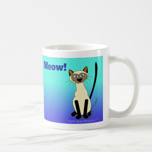 Siamesische Katzen-Tasse (blau) Kaffeetasse (Rechts)
