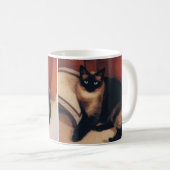 Siamesische Katzen-Tasse Kaffeetasse (VorderseiteRechts)