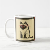 Siamesische Katzen-tragende Glas-Pixel-Kunst-Tasse Kaffeetasse (Links)