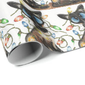 Siamesische Katzen-Weihnachtslicht-Packpapier Geschenkpapier (Rolleneckpunkt)