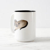 Siamesische Katzen-Zwillinge Zweifarbige Tasse (Vorderseite Links)