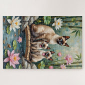 Siamesische Katzenlotusteich-Kunst Puzzle (Horizontal)