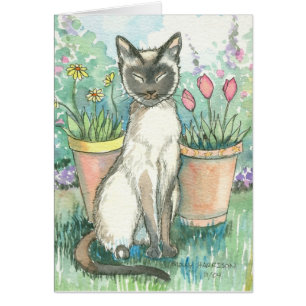 Siamesische Kitty Katze im Garten Karte