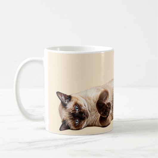 Siamesische Kuschelkatze Kaffeetasse (Links)