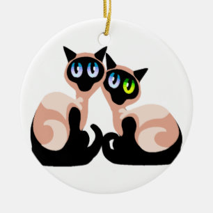 Siamesische Liebe Keramik Ornament