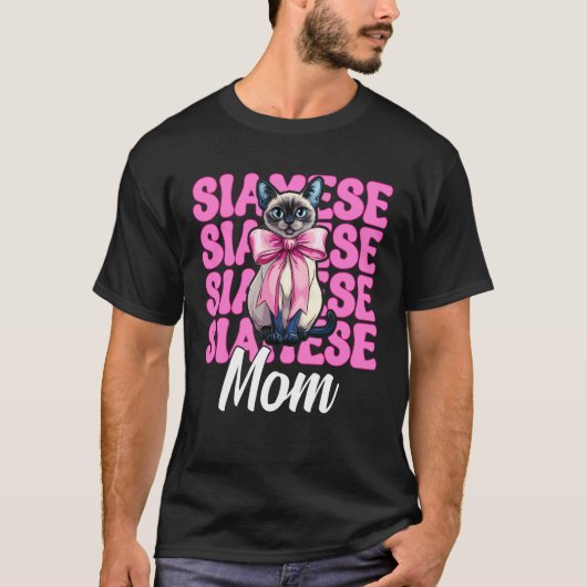Siamesische Mutter Siamesische Katze Mama Mutterta T-Shirt (Vorderseite)