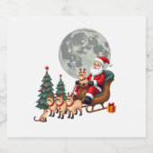 Siamesische-Rentier-Weihnachten Siamesische-Katze- Schaumweinetikett (Einzelnes Label)