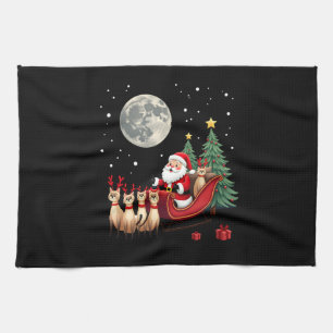 Siamesische-Rentier-Weihnachten-Siamesische-Katzen Geschirrtuch