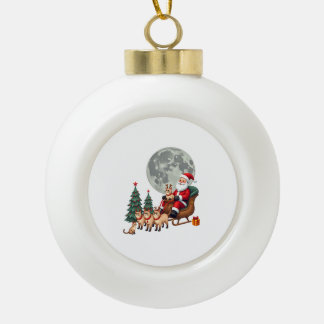 Siamesische-Rentier-Weihnachten-Siamesische-Katzen Keramik Kugel-Ornament