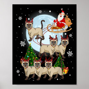 Siamesische-Rentier-Weihnachten Siamesische-Katzen Poster