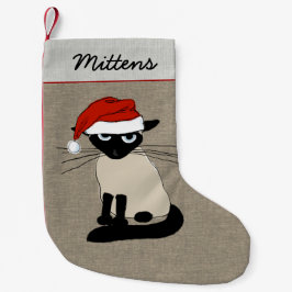 Siamesische Sankt kratzt lustiges Kleiner Weihnachtsstrumpf