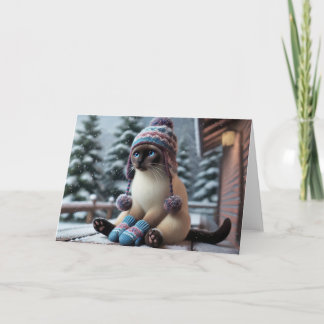 Siamesische Weihnachtskarte Feiertagskarte
