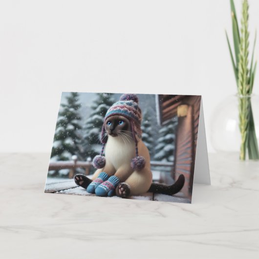 Siamesische Weihnachtskarte Feiertagskarte (Vorderseite)