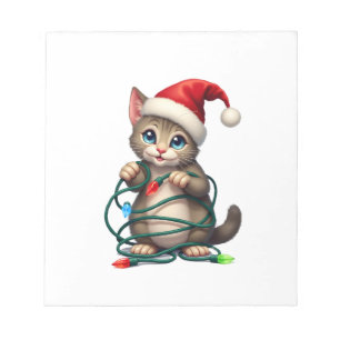 Siamesische Weihnachtskatze V-Ausschnitt (2) Notizblock