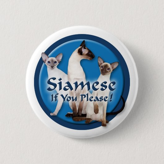 Siamesischer Aquarell-Knopf Button (Vorderseite)