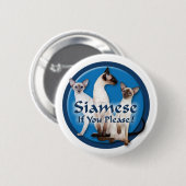 Siamesischer Aquarell-Knopf Button (Vorne & Hinten)