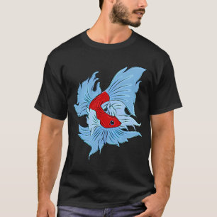 Siamesischer Kampffisch in Rot und Blau T-Shirt
