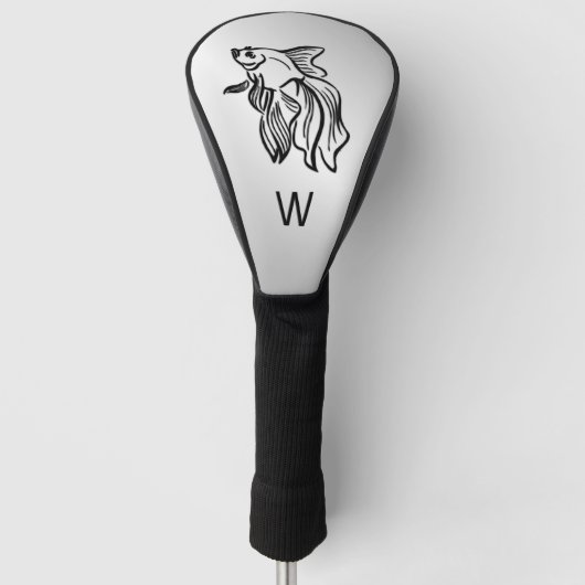Siamesischer Kampffisch initialisiert Golf Headcover (Vorderseite)