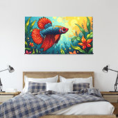 Siamesischer Kampffisch Leinwanddruck (Insitu (Schlafzimmer))