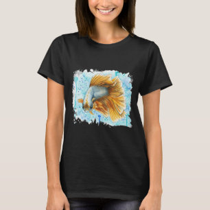 Siamesischer Kampffisch orange mit Hintergrund T-Shirt