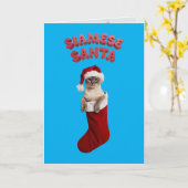 Siamesischer WeihnachtsStrumpf Karte (Gelbe Blume)