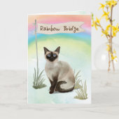 Siamesisches Cat Pet Beileid über Rainbow Bridge Karte (Gelbe Blume)