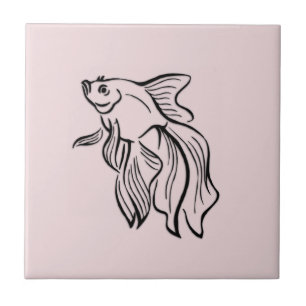 Siamesisches kämpfendes Fisch-Rosa Fliese