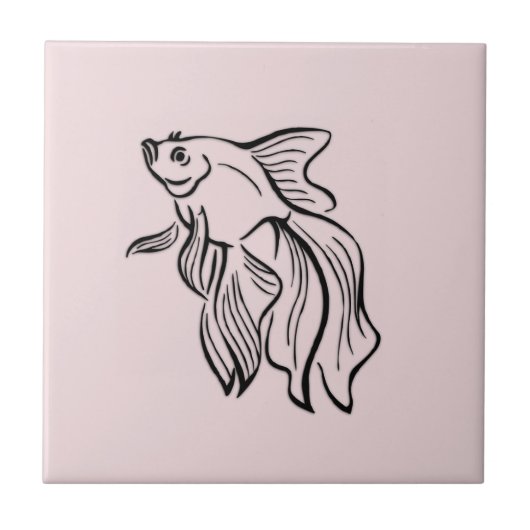 Siamesisches kämpfendes Fisch-Rosa Fliese (Vorderseite)