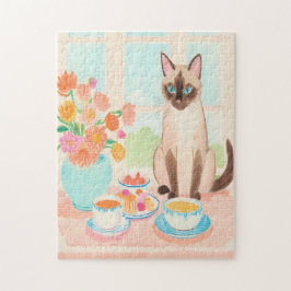 Siamesisches Katzen- & Teestunden-Puzzle  Puzzle