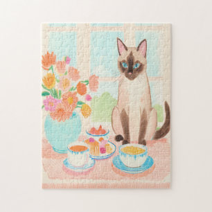 Siamesisches Katzen- & Teestunden-Puzzle Puzzle