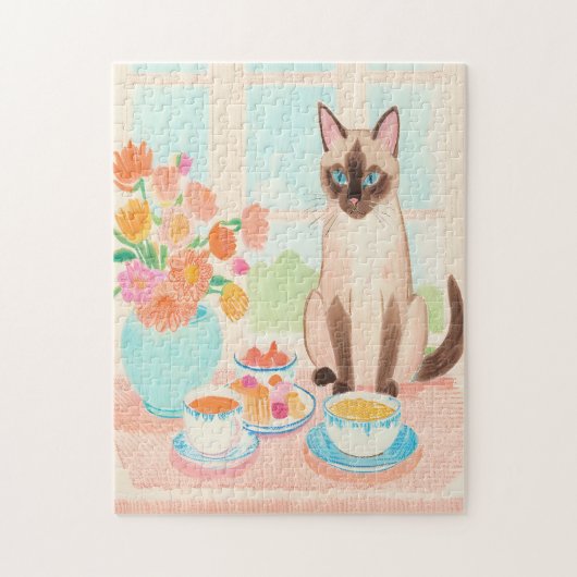 Siamesisches Katzen- & Teestunden-Puzzle Puzzle (Vertikal)