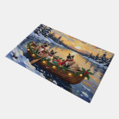 Siamesisches Katzen-Weihnachtsboot-Fest Fußmatte (Schrägansicht)