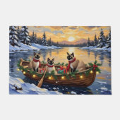 Siamesisches Katzen-Weihnachtsboot-Fest Fußmatte (Vorderseite)