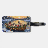 Siamesisches Katzen-Weihnachtsboot-Fest Gepäckanhänger (Rückseite horizontal)